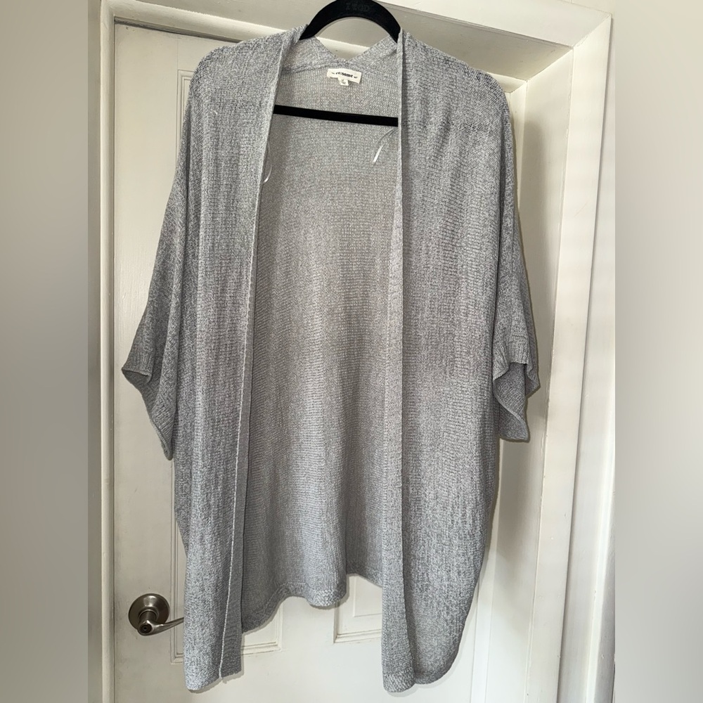 Eesome Light Gray Open-Front Cardigan